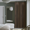 PAX / STORKLINTA Wardrobe combination, dark grey/dark brown stained oak effect, 100x60x236 cm