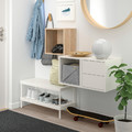 EKET Wall-mounted storage combination, white stained oak effect/white, 105x35x70 cm