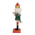 Nutcracker Christmas Decoration 15cm, green/crown