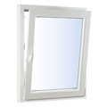 Tilt and Turn Window PVC Triple-Pane 865 x 1435 mm, right, white