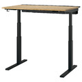 MITTZON Desk sit/stand, electric oak veneer/black, 120x80 cm