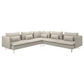 SÖDERHAMN Corner sofa, 6-seat, Fridtuna light beige