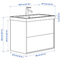 ÄNGSJÖN / BACKSJÖN Wash-stnd w drawers/wash-basin/tap, high-gloss white, 80x48x69 cm