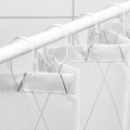 BASTSJÖN Shower curtain, white, grey/beige, 180x200 cm