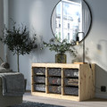 TROFAST Storage combination with boxes, light white stained pine/dark grey, 93x44x52 cm