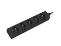 Lanberg Power Strip 5xFR, full CU, 1.5m, black