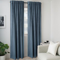 PRAKTTIDLÖSA Room darkening curtains, 1 pair, light blue, 145x300 cm