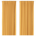 MAJGULL Room darkening curtains, 1 pair, yellow, 145x300 cm