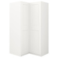 PAX Corner wardrobe, white, Grimo white, 111/111x201 cm