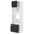 METOD / MAXIMERA Hi cab f ov/combi ov w dr/2 drwrs, white/Nickebo matt anthracite, 60x60x200 cm