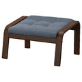 POÄNG Footstool, brown/Gunnared blue