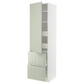 METOD / MAXIMERA Hi cab w shlvs/4 drawers/dr/2 frnts, white/Stensund light green, 60x60x220 cm