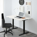 BEKANT Desk sit/stand, white, black, 120x80 cm