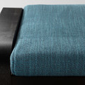 POÄNG Footstool, black-brown, Hillared dark blue