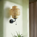 SINNERLIG Wall lamp, wired-in installation, bamboo/handmade