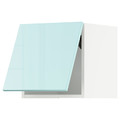 METOD Wall cabinet horizontal w push-open, white Järsta, high-gloss light turquoise, 40x40 cm