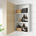 ENHET Wall cb w 2 shlvs/doors, white, oak effect, 40x15x75 cm