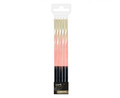 Candles Twist Ombre 5pcs, gold/pink