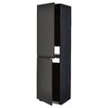 METOD High cabinet for fridge/freezer, black/Upplöv matt anthracite, 60x60x220 cm