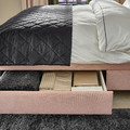 IDANÄS Upholstered storage bed, Gunnared pale pink, 160x200 cm