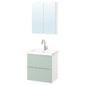 ENHET Bathroom, white/pale grey-green, 64x43x65 cm