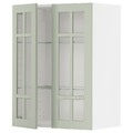 METOD Wall cabinet w shelves/2 glass drs, white/Stensund light green, 60x80 cm