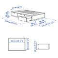 NORDLI Bed frame with storage and mattress, anthracite/Valevåg firm, 90x200 cm