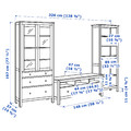 HEMNES TV storage combination, black-brown, clear glass, 326x197 cm