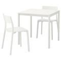 MELLTORP / JANINGE Table and 2 chairs, white/white, 75 cm