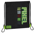 Drawstring Bag School Shoes/Clothes Bag Pixel green