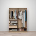 PAX Wardrobe combination, white stained oak effect, 150x58x201 cm