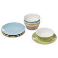 DUKTIG 8-piece plate/bowl playset, mixed colours