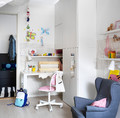 ÖRFJÄLL Children's desk chair, white, Vissle pink
