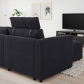 VIMLE 3-seat sofa with chaise longue, with headrest Saxemara/black-blue