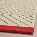 UNDERVISNING Rug, low pile, off-white black/handmade, 170x240 cm