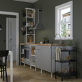 ENHET Kitchen, white/grey frame, 243x63.5x241 cm