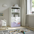 SMÅSTAD / PLATSA Bookcase, white lilac/with 3 drawers, 60x57x123 cm