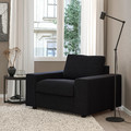 VIMLE Armchair, with wide armrests/Saxemara black-blue