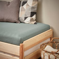 VÅRVIAL Fitted sheet for day-bed, grey-green, 80x200 cm