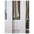 PAX / GRIMO Wardrobe with sliding doors, white/clear glass white, 200x66x236 cm