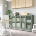 IVAR Cabinet with doors, grey-green mesh, 160x30x83 cm