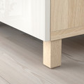 BESTÅ Storage combination with drawers, white stained oak effect/Selsviken/Stubbarp high-gloss/white, 180x42x74 cm