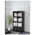 KALLAX Shelf unit with 2 inserts, black-brown, 77x147 cm