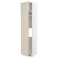 METOD Hi cab f fridge or freezer w 2 drs, white/Havstorp beige, 60x60x240 cm