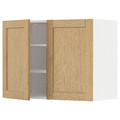 METOD Wall cabinet with shelves/2 doors, white/Forsbacka oak, 80x60 cm