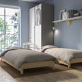 UTÅKER Stackable bed with 2 mattresses, pine/Åfjäll firm, 80x200 cm