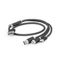 Gembird USB 3-in-1 Charging Cable, black, 1m