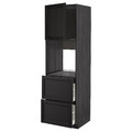 METOD / MAXIMERA Hi cab f ov w dr/2 frnts/2 hi drwrs, black/Lerhyttan black stained, 60x60x200 cm