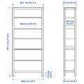 HEMNES Bookcase, white stain, light brown, 90x197 cm