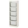 TROFAST Storage combination with boxes, white/white, 46x30x145 cm